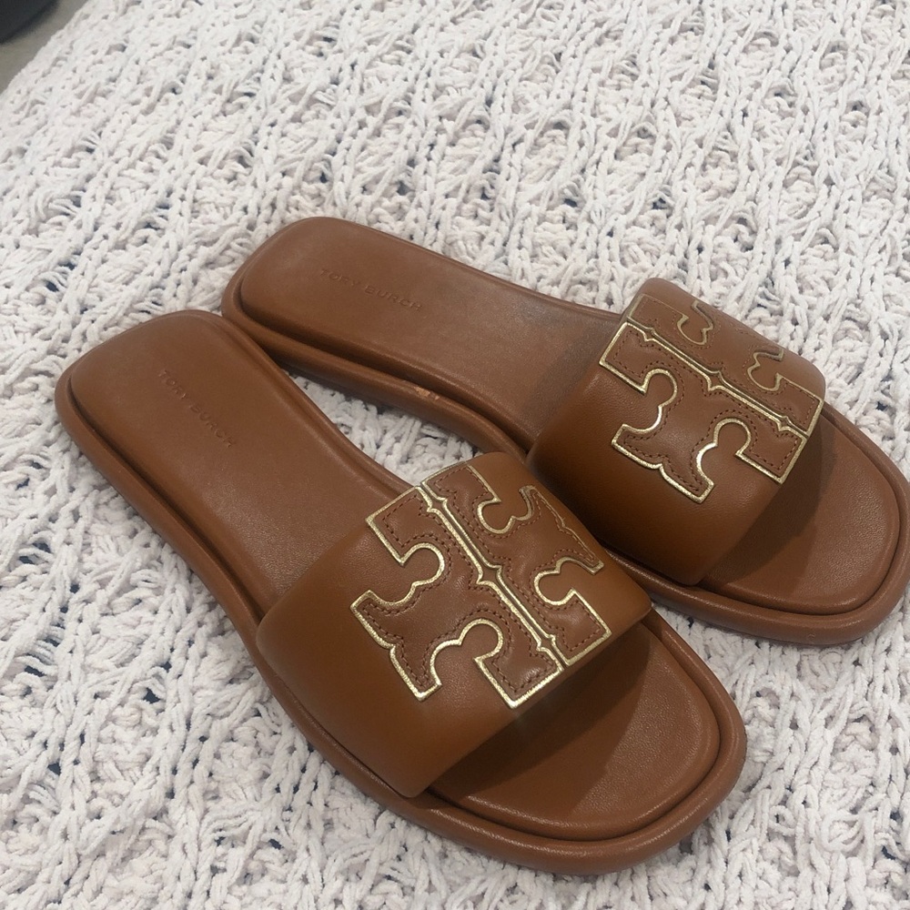 Tory Burch Tan Slide Sandals